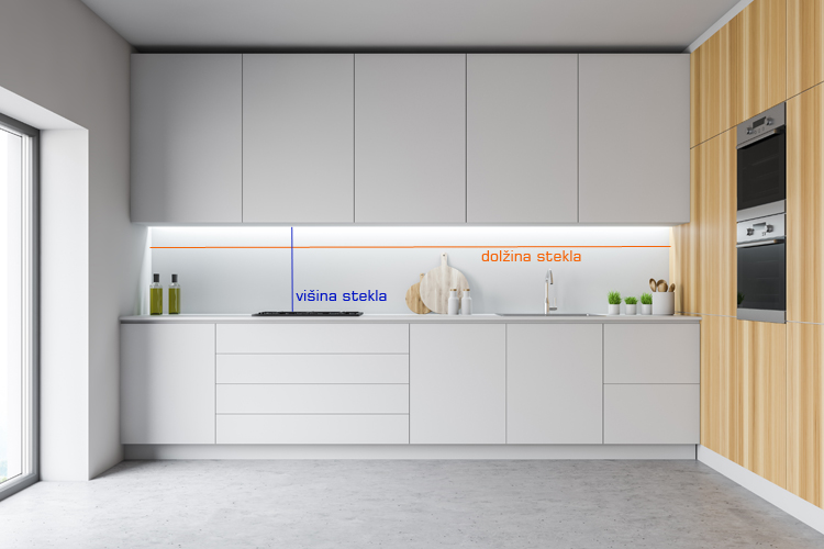 Steklene kuhinjske obloge v kuhinji
